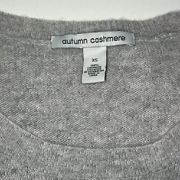 Autumn Cashmere Gray Sweater with Pearl Details - 100% Cashmere, Size XS - Picture 4 of 4
